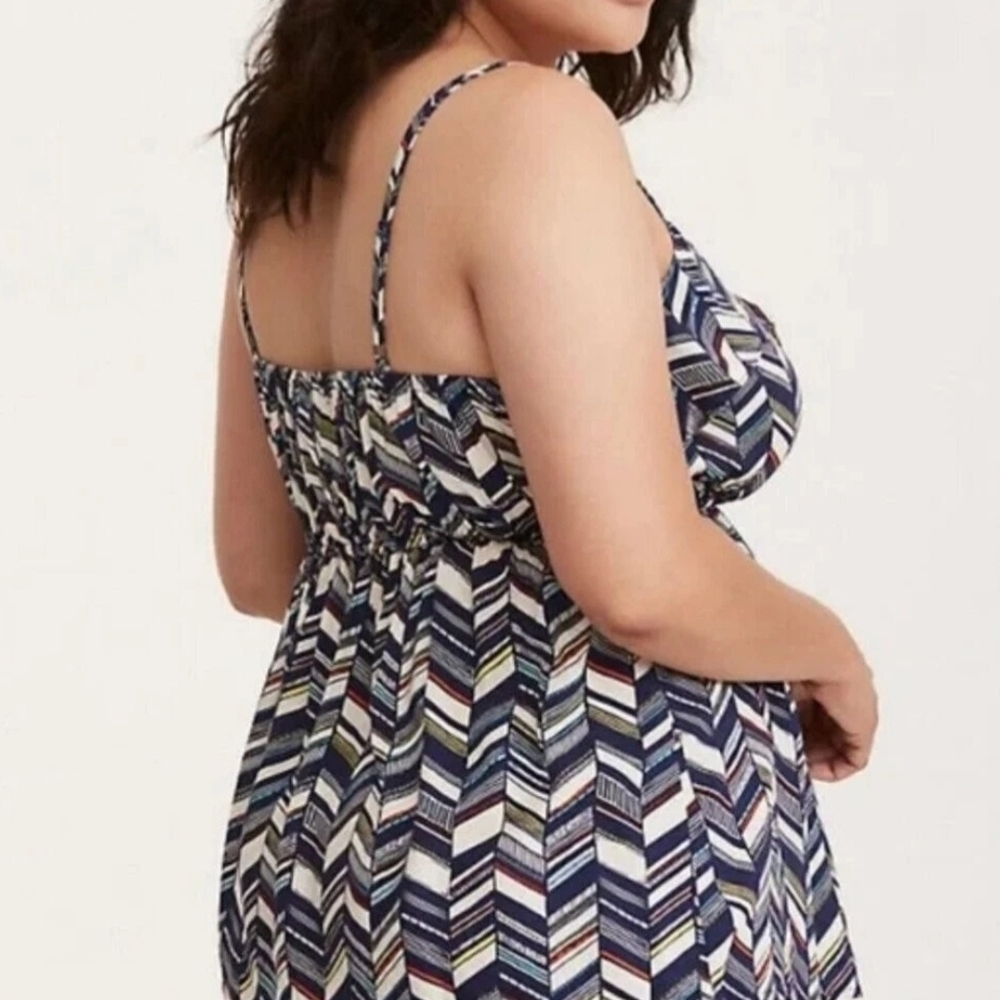 Torrid Chevron Ruffle Babydoll Top 4 - Picture 3 of 7